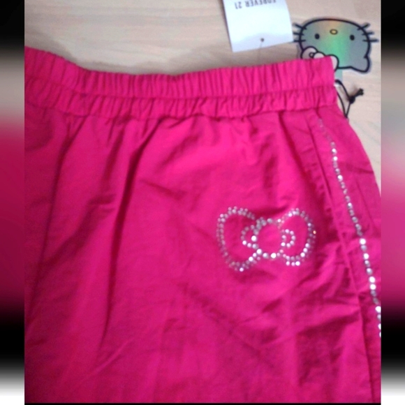 Hello Kitty 50th Rhinestone Hot Pink Tracksuit Pants Y2k Bling Barbiecore - Picture 1 of 6